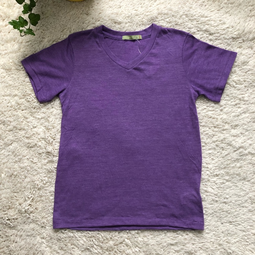 ALTERNATIVE EARTH The Keepsake Purple V Neck Shirt Sz S